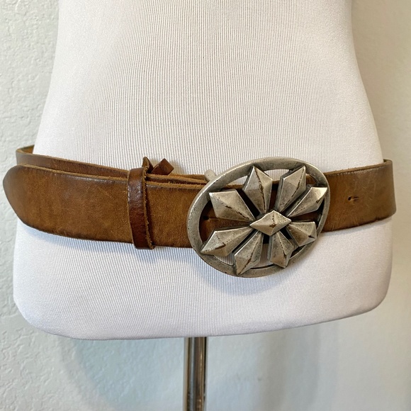 Orciani Soft Leather Belt Brown with Silver Buckle main image 5